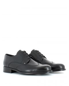 Derby in black leather with English stitching