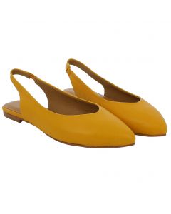 Sandalo in pelle gialla con slingback