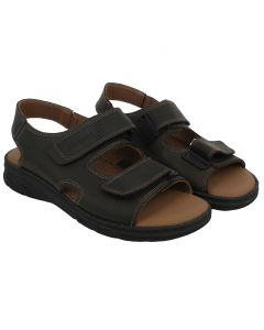 Brown leather sandal with tears