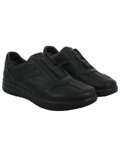 Slip-on in pelle nera con membrana Gritex