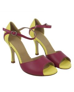 Sandalo da ballo giallo e viola tacco 9