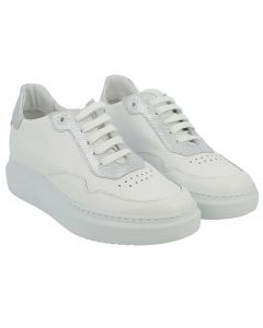 Sneaker in pelle bianca e argento