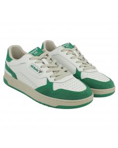 Sneaker C80 in pelle bianca e camoscio verde