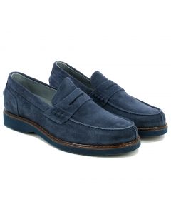 Rubber sole suede moccasin