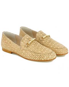Sand coconut moccasin with buckle