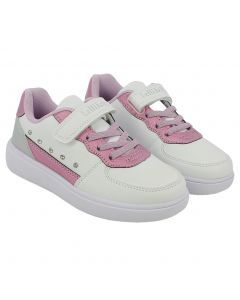 Sneaker Agnese in ecopelle bianca e rosa