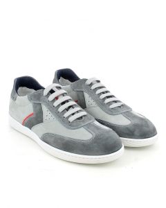 Sneaker in nabuk e camoscio grigio