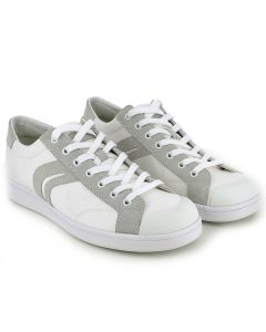 Sneaker Warrens in camoscio off white